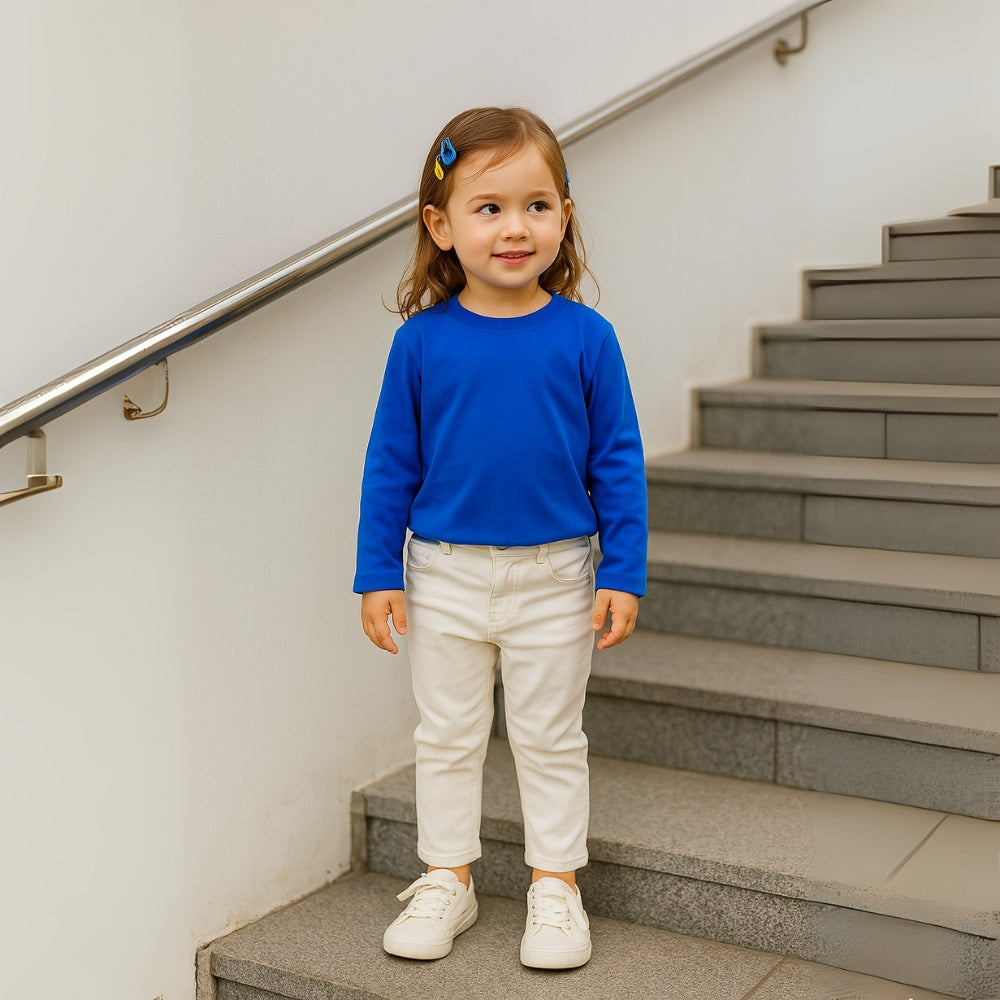 Kids Cotton Long Sleeve Crewneck Shirt - Beekee