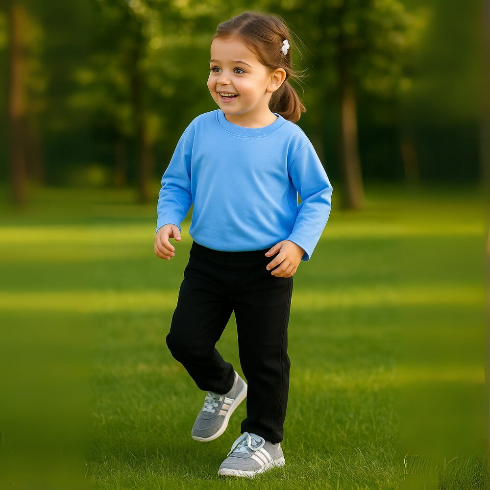 Kids Cotton Long Sleeve Crewneck Shirt - Beekee