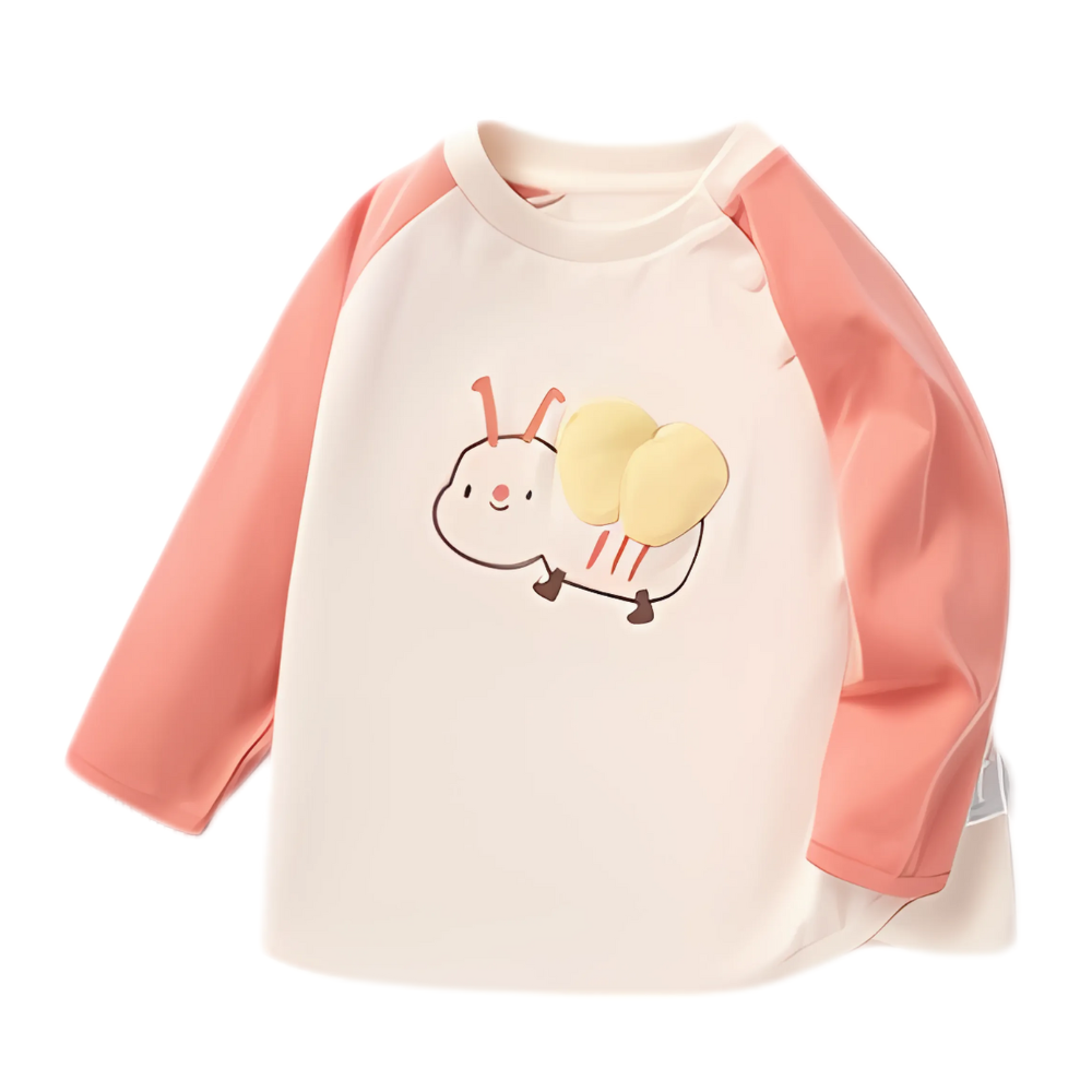 Kids Cute 3D Bug Patch Detail Long Sleeve Shirt- Beekee