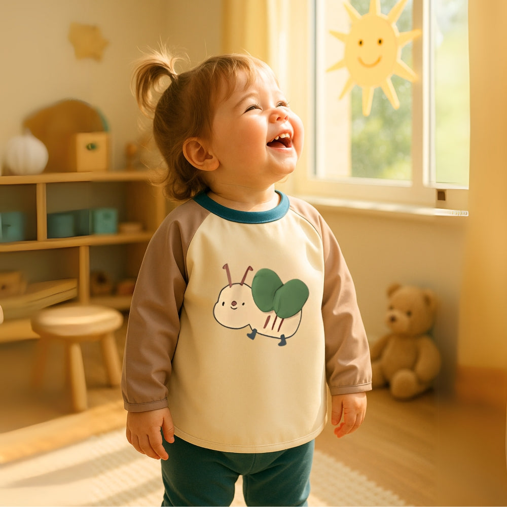 Kids Cute 3D Bug Patch Detail Long Sleeve Shirt - Beekee