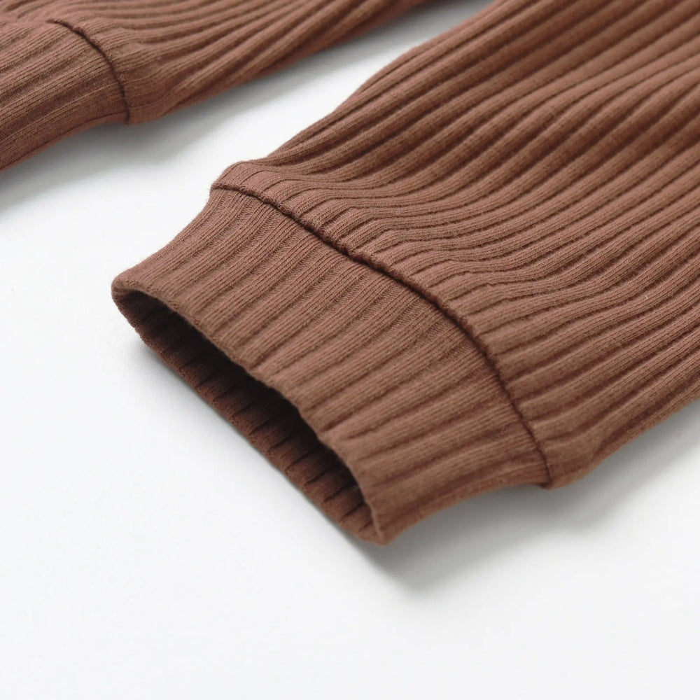 Knitted V-Neck Romper and Pants Set - Beekee