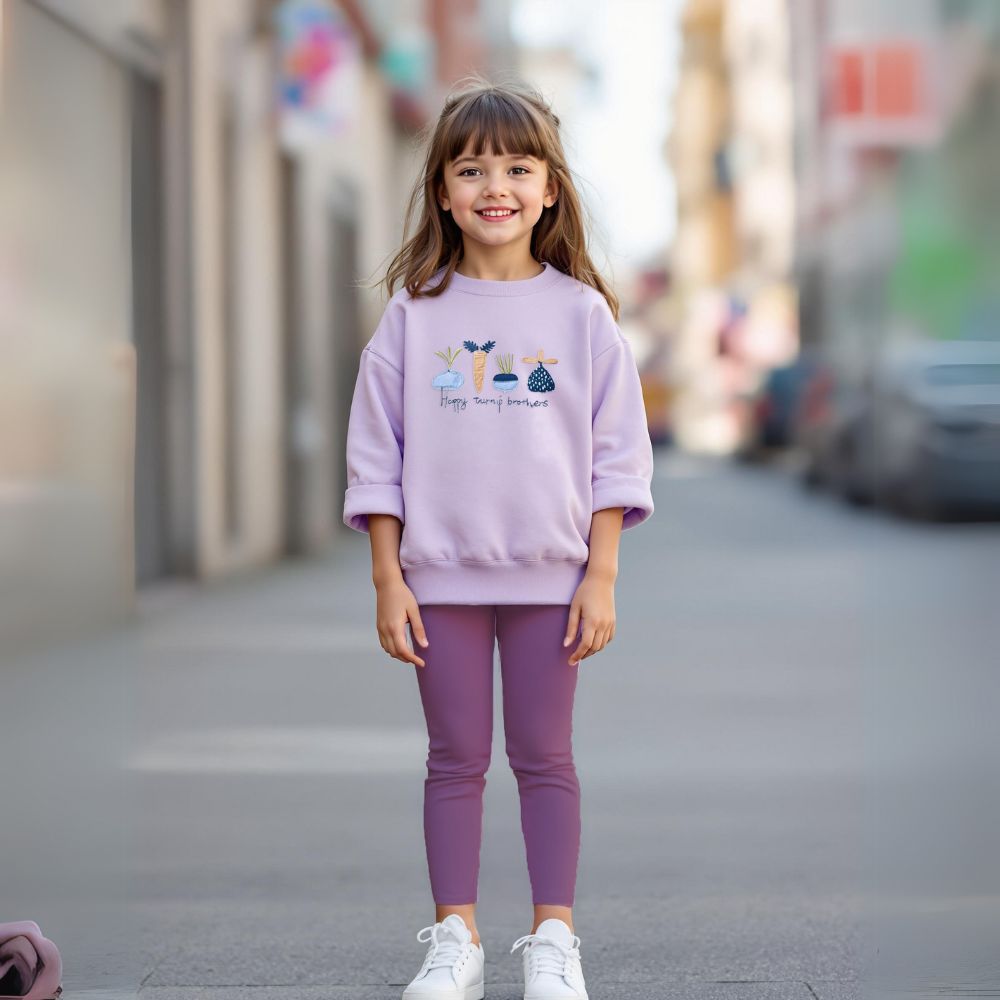Lavender Turnip Brothers Sweatshirt and Leggings Set - Beekee