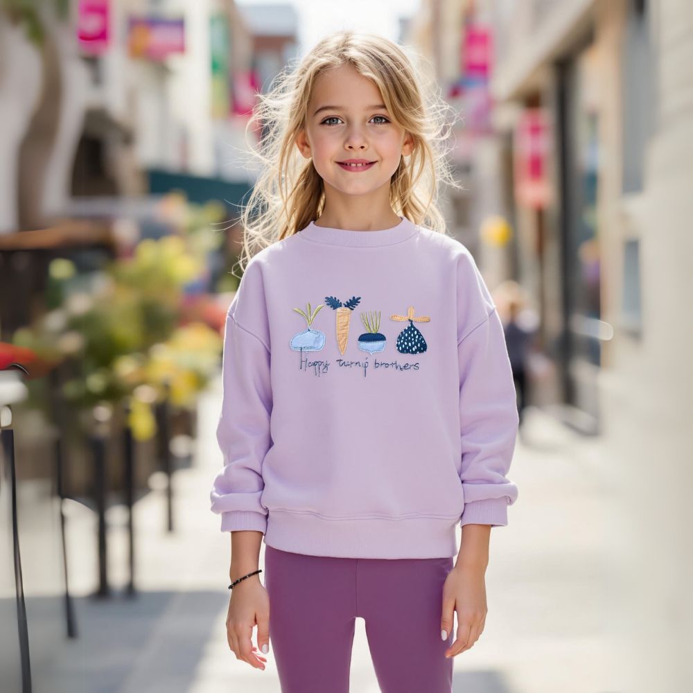 Lavender Turnip Brothers Sweatshirt and Leggings Set - Beekee