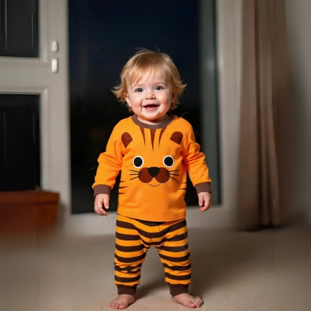 Lion Face Striped Matching Sweat Set - Beekee