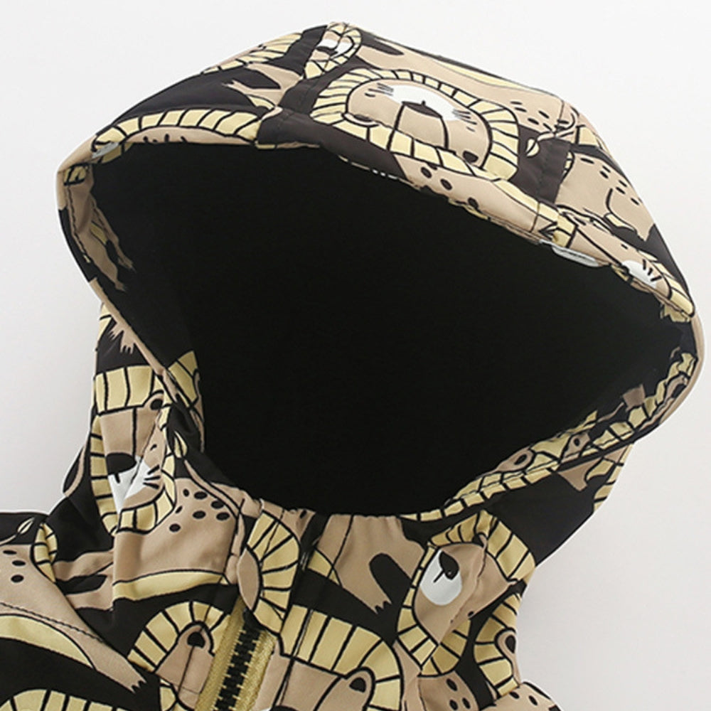 Lion Print Puffer Jacket - Beekee