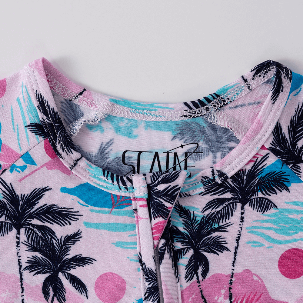 Lovely Tropical Sunset Print Baby Romper - Beekee
