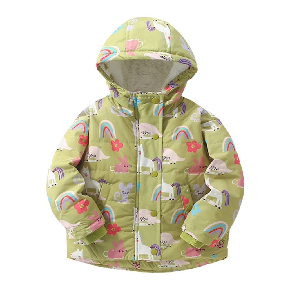 Magical Unicorn and Rainbow Puffer Jacket - Beekee