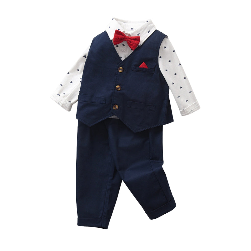 Navy Gentleman Vest & Pants Set - Beekee