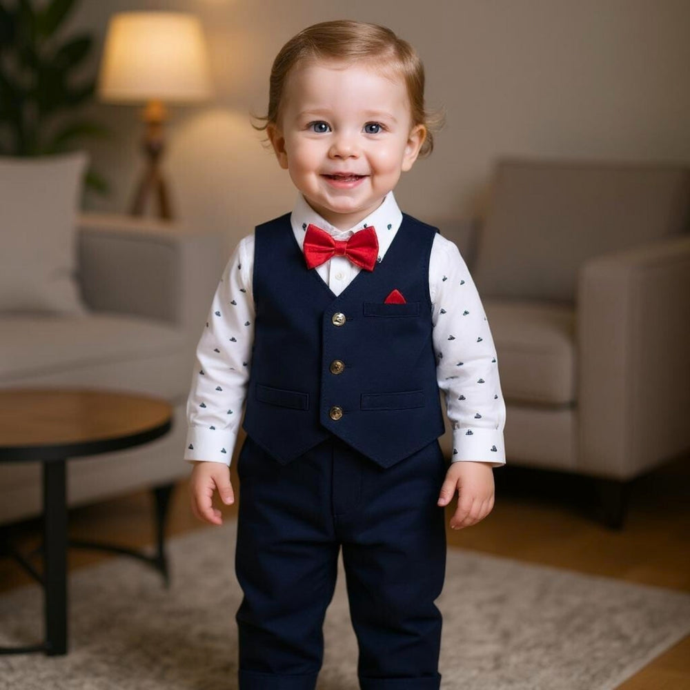 Navy Gentleman Vest & Pants Set - Beekee