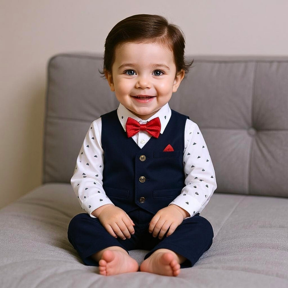 Navy Gentleman Vest & Pants Set - Beekee