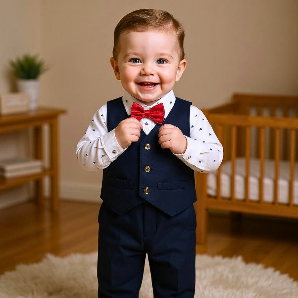Navy Gentleman Vest & Pants Set - Beekee