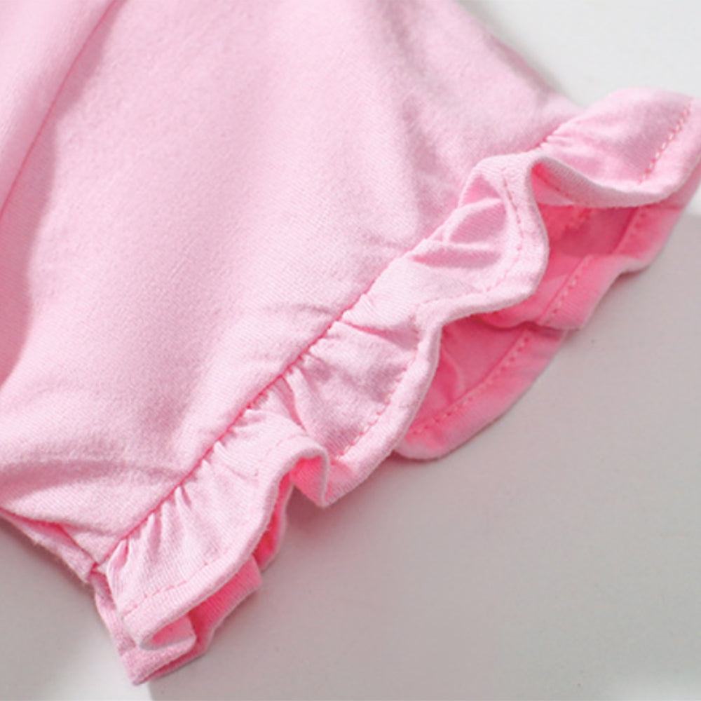 Pink Bunny Ruffle T-Shirt and Shorts Play Set - Beekee