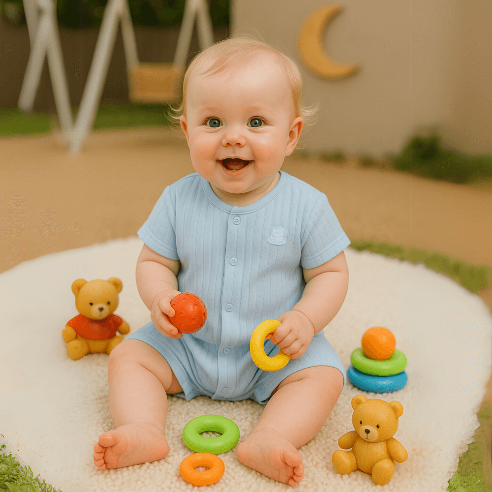 Playful Print Cotton Romper - Beekee