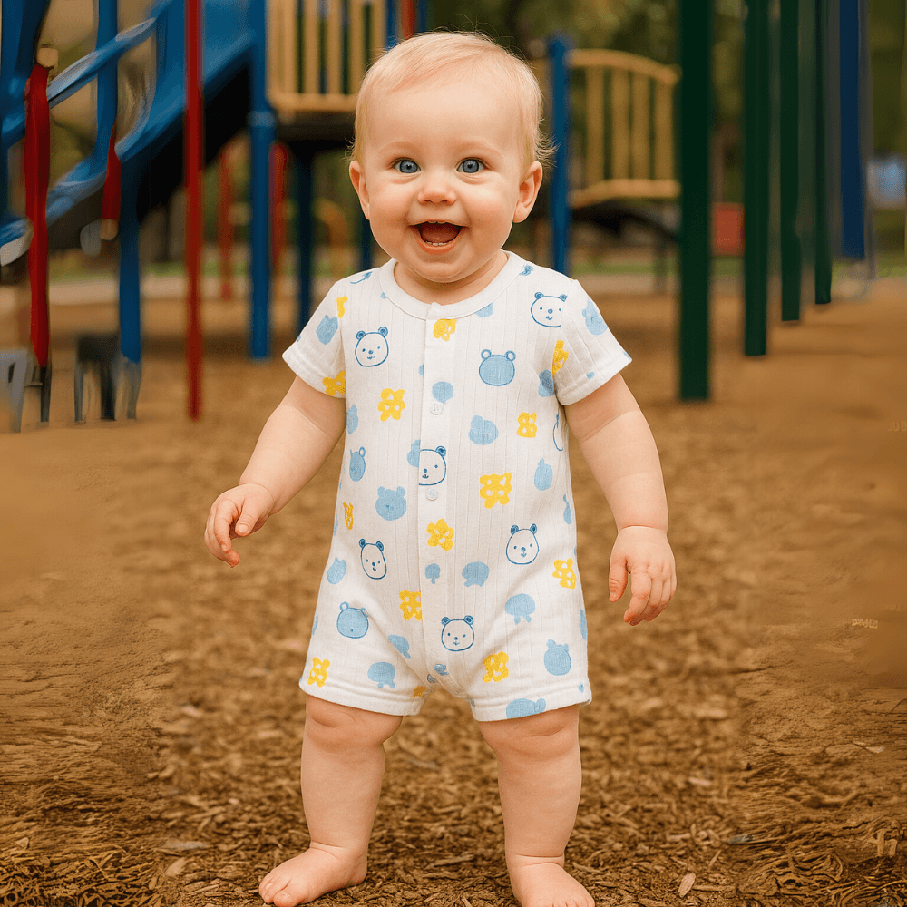 Playful Print Cotton Romper - Beekee