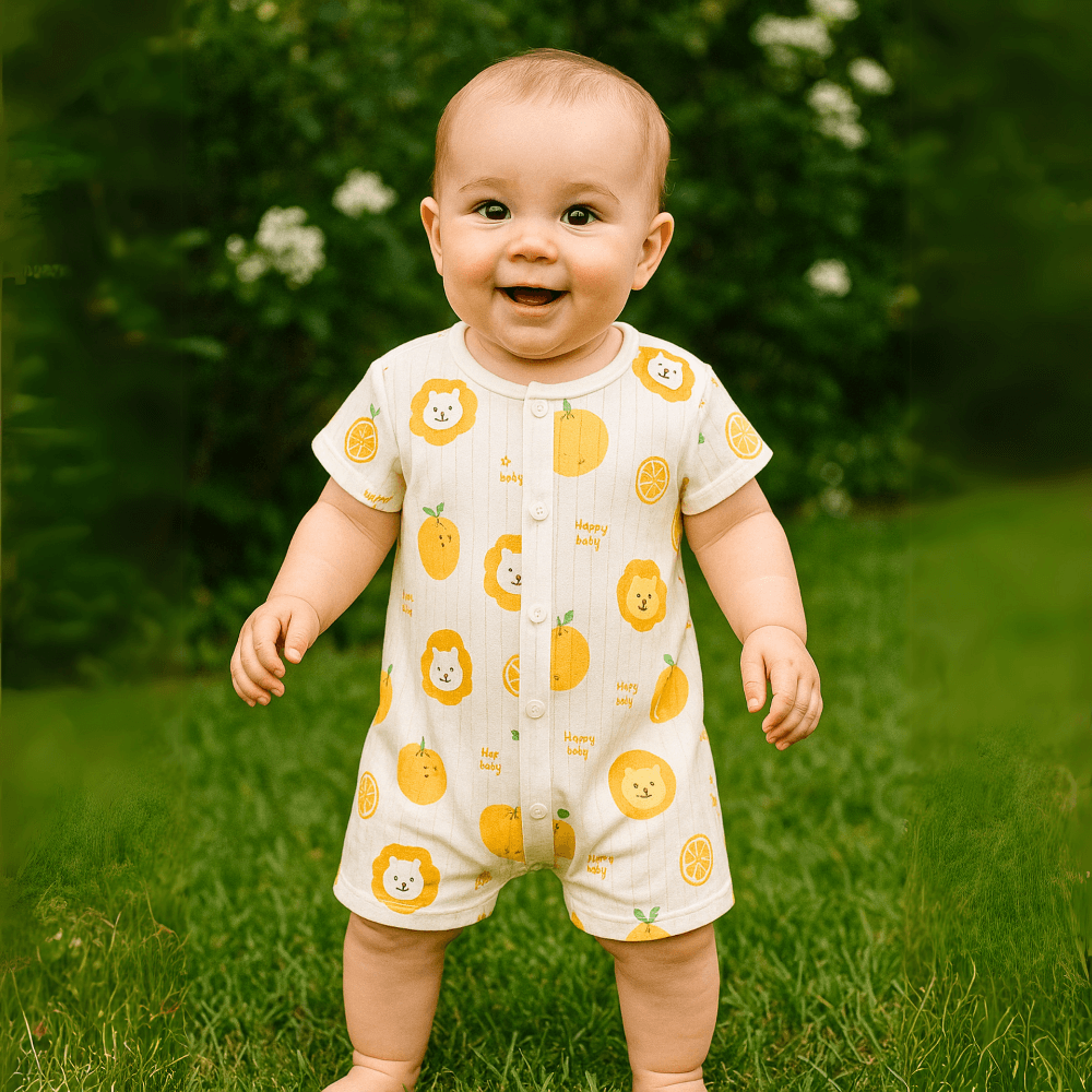 Playful Print Cotton Romper - Beekee