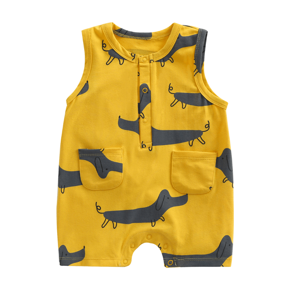 Playful Print Baby Romper With Pockets - Beekee