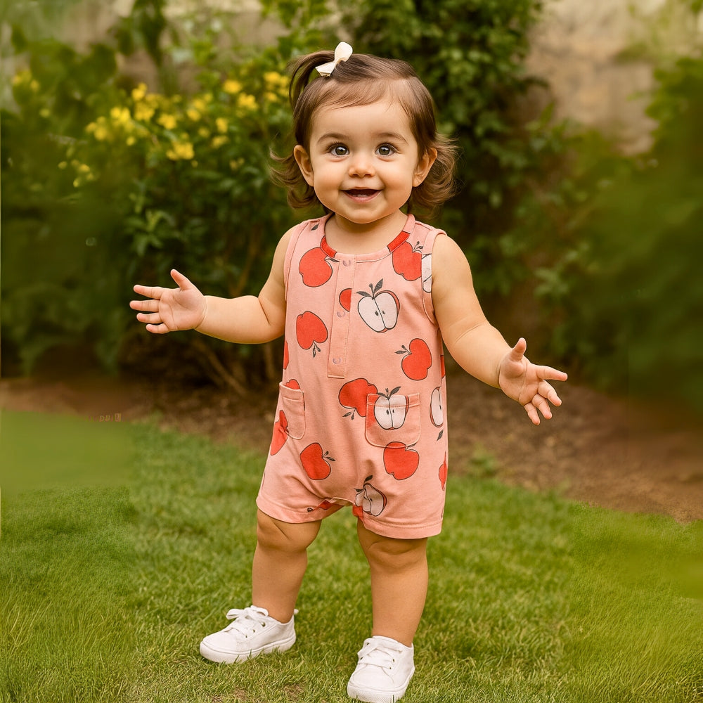 Playful Print Baby Romper With Pockets - Beekee