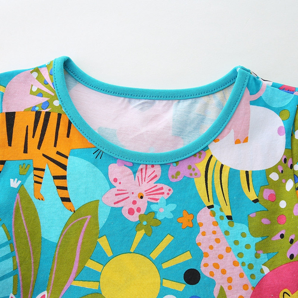 Playful Safari Animal Girls Dress - Beekee