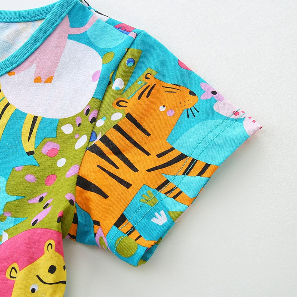 Playful Safari Animal Girls Dress - Beekee