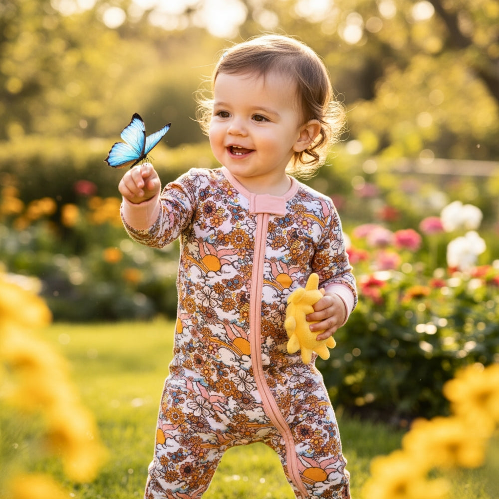 Pretty Floral Baby Sleep Romper - Beekee