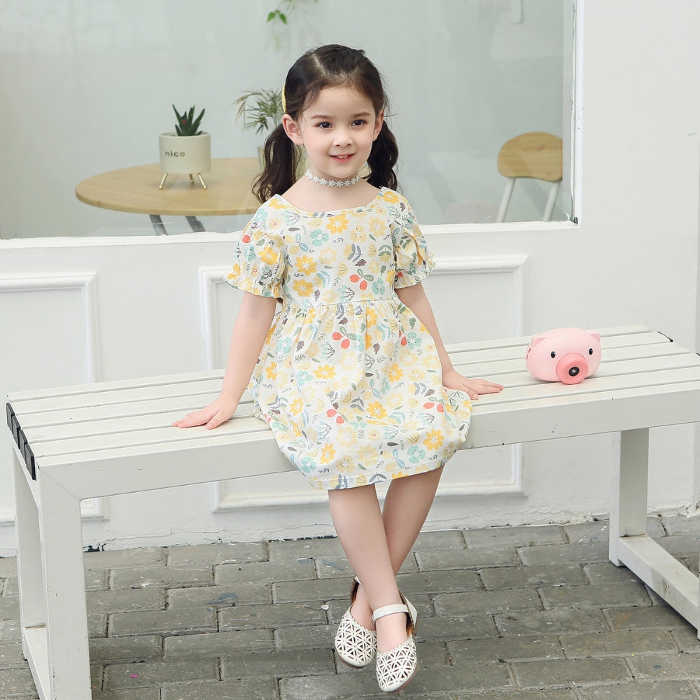 Pretty Puff Sleeve Girls Dress - Beekee