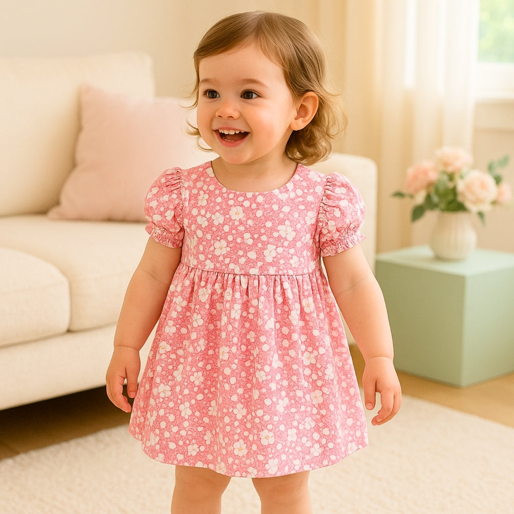 Pretty Puff Sleeve Girls Dress - Beekee