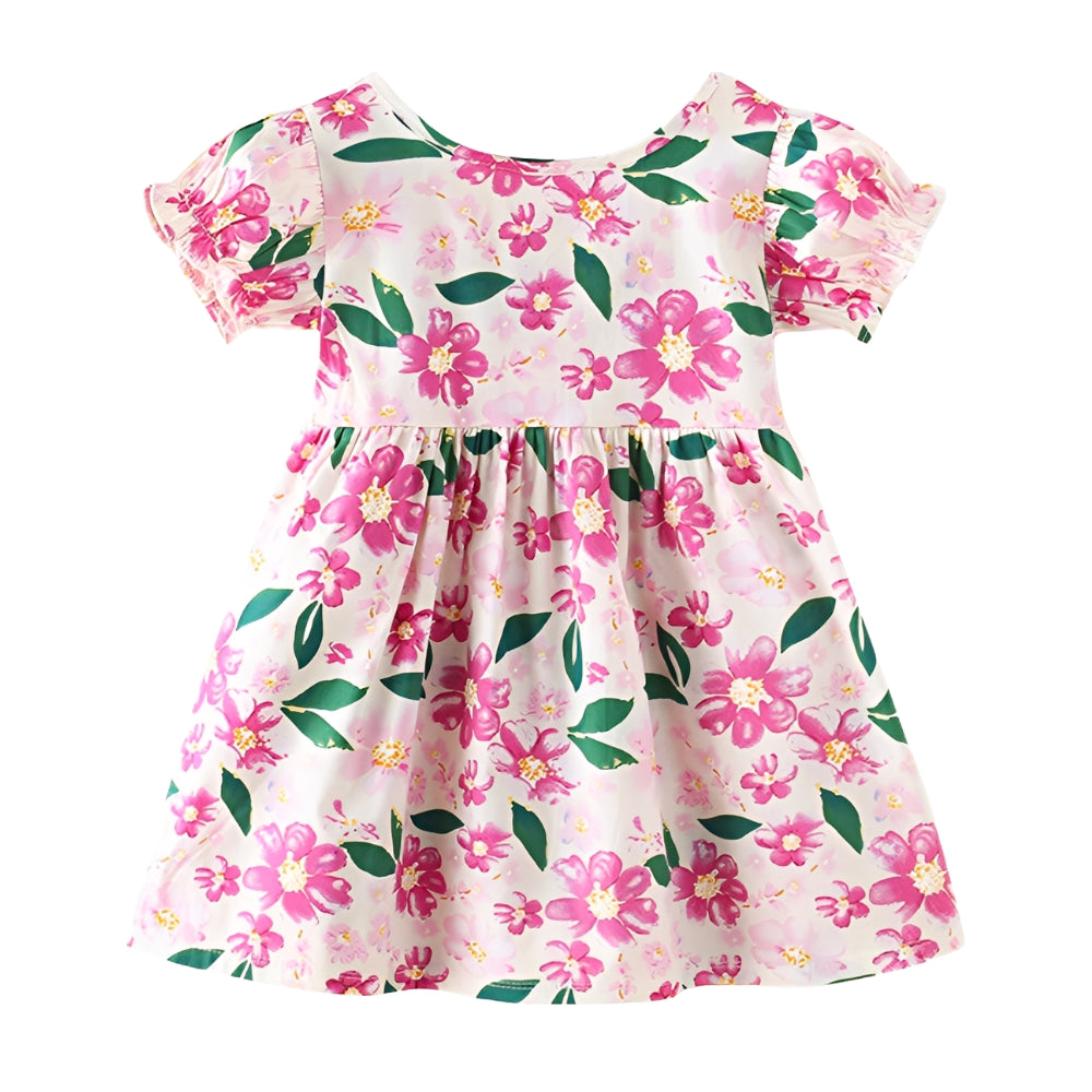 Pretty Puff Sleeve Girls Dress - Beekee