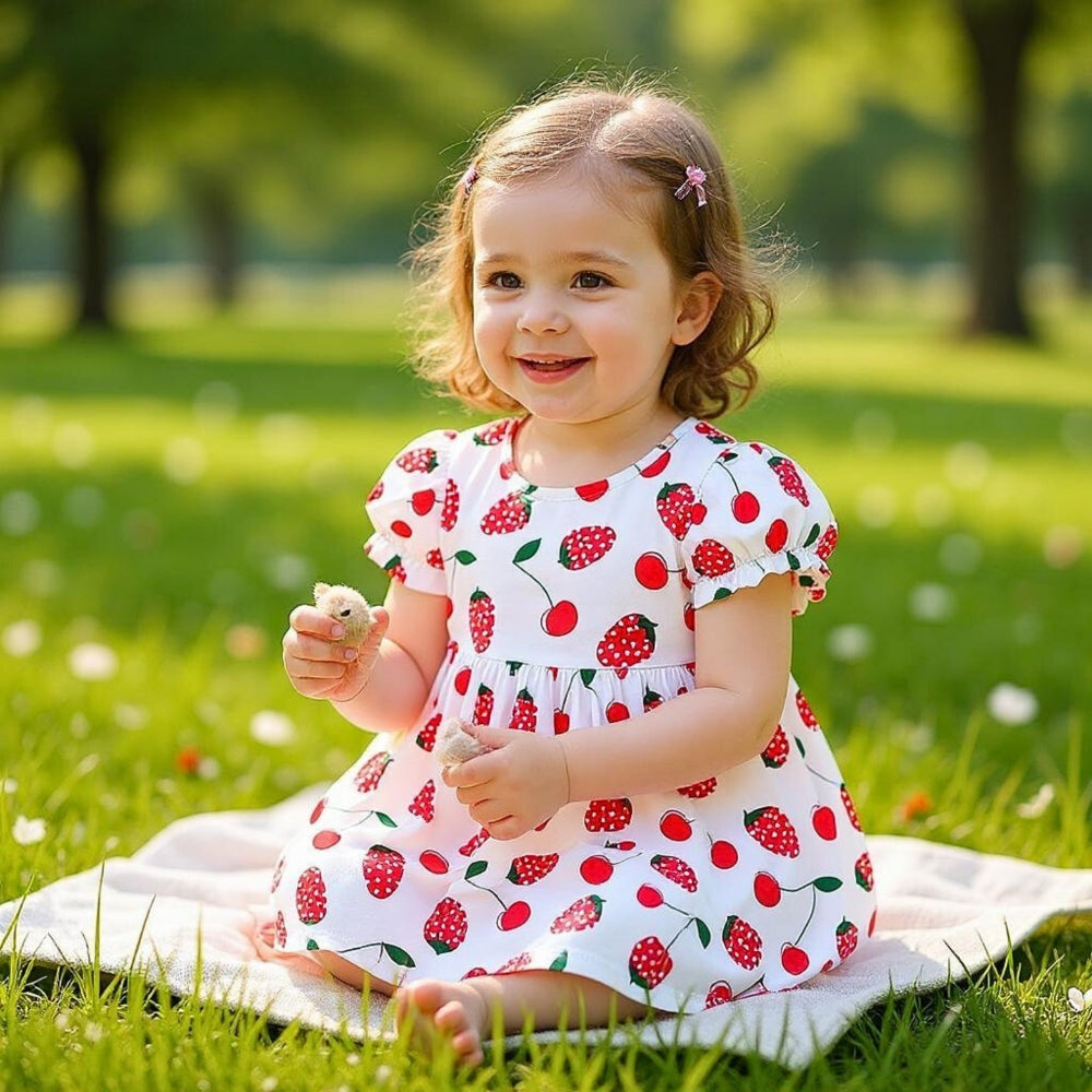 Pretty Puff Sleeve Girls Dress - Beekee