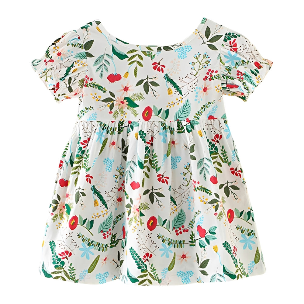 Pretty Puff Sleeve Girls Dress - Beekee