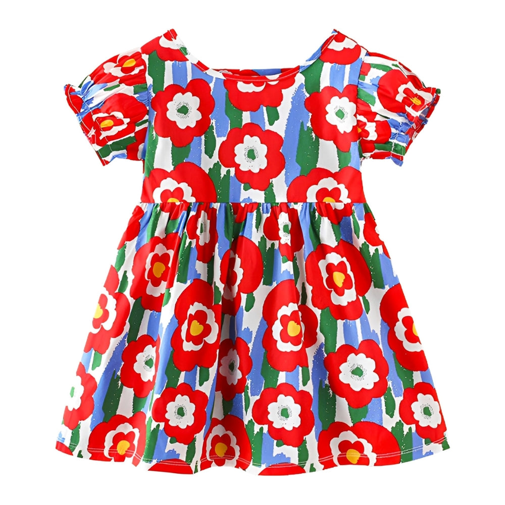 Pretty Puff Sleeve Girls Dress - Beekee