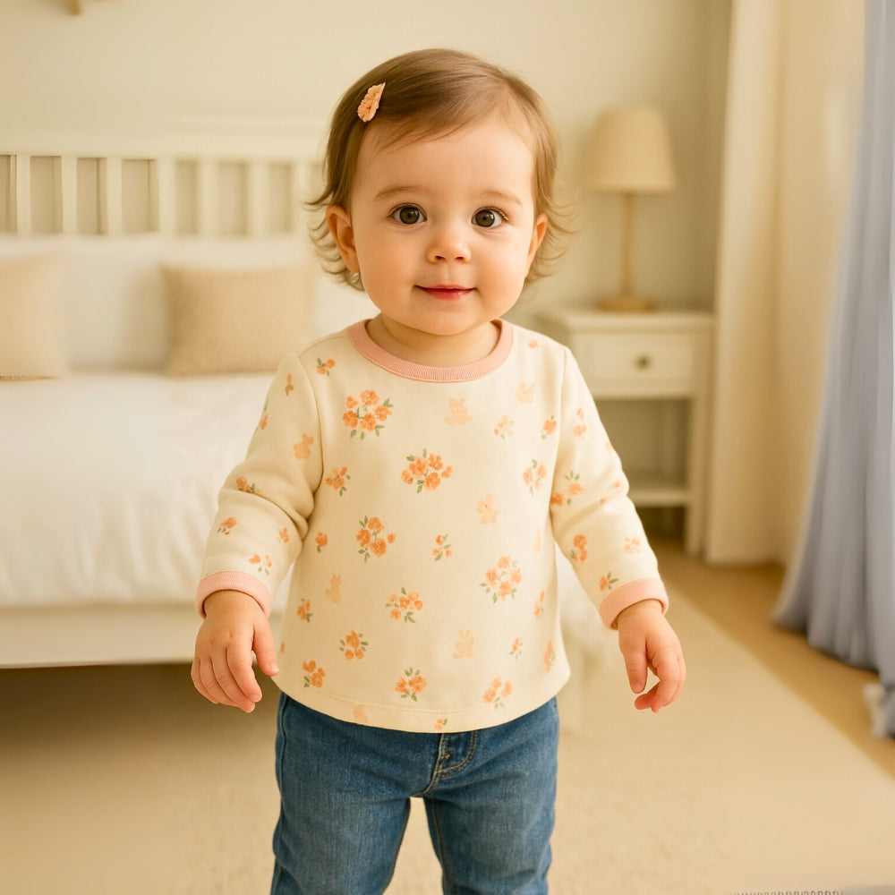 Printed Long Sleeve Kids Snap-Shoulder Shirt - Beekee