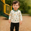 Printed Long Sleeve Kids Snap-Shoulder Shirt - Beekee
