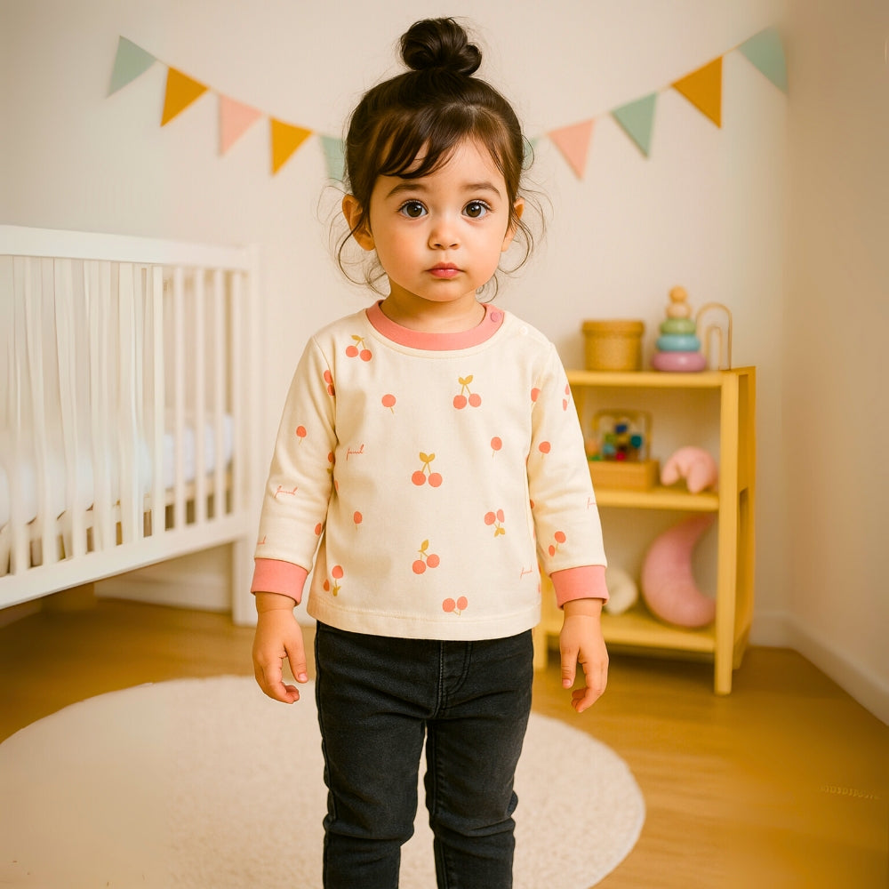 Printed Long Sleeve Kids Snap-Shoulder Shirt - Beekee