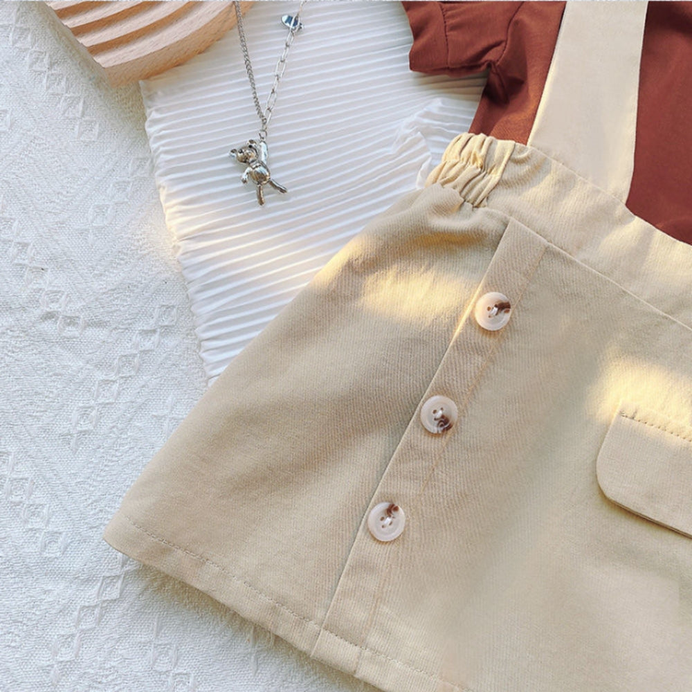 Puff Sleeve T-Shirt and Skirt Summer Set - Beekee