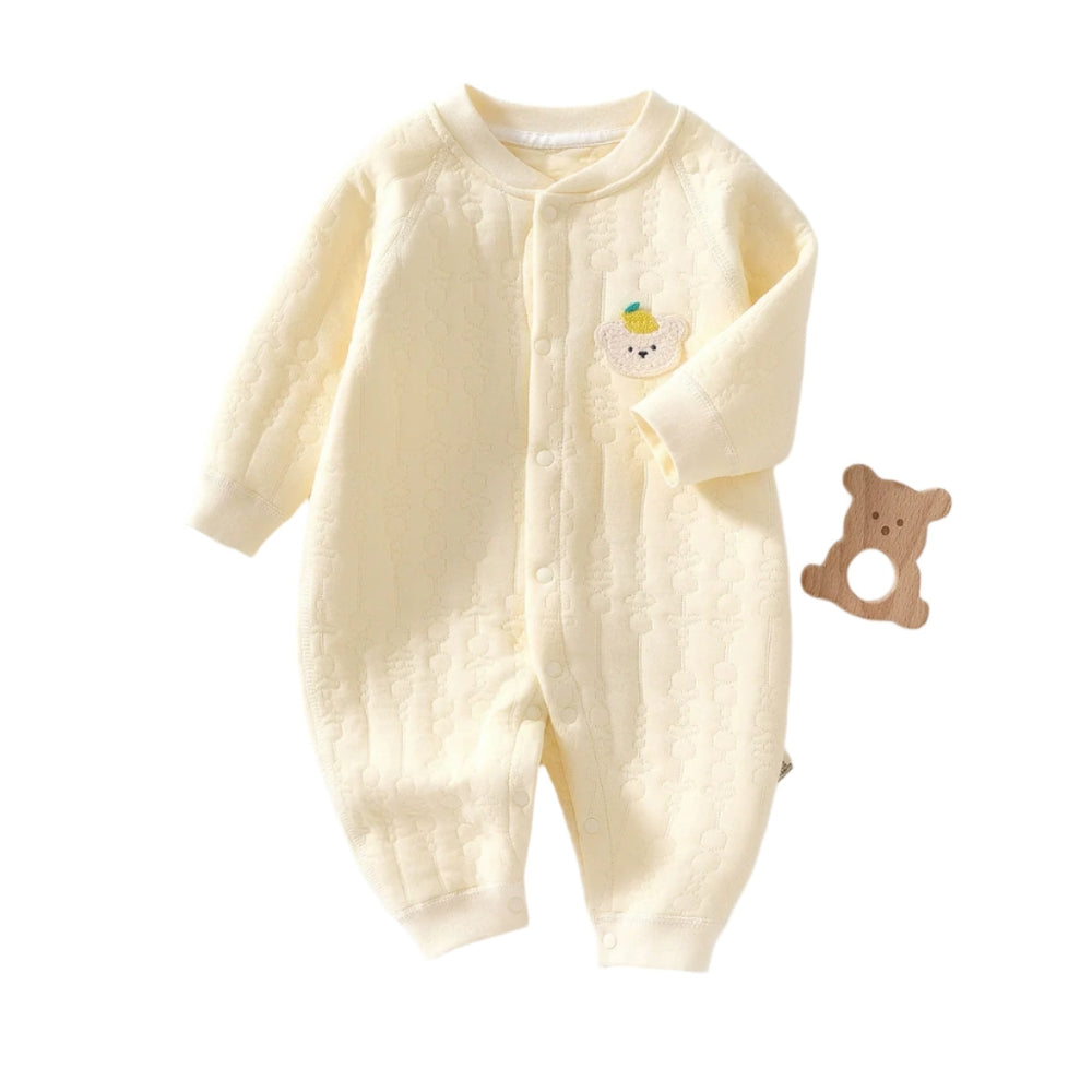 Quilted Snap-Button Bear Jumpsuit - Beekee