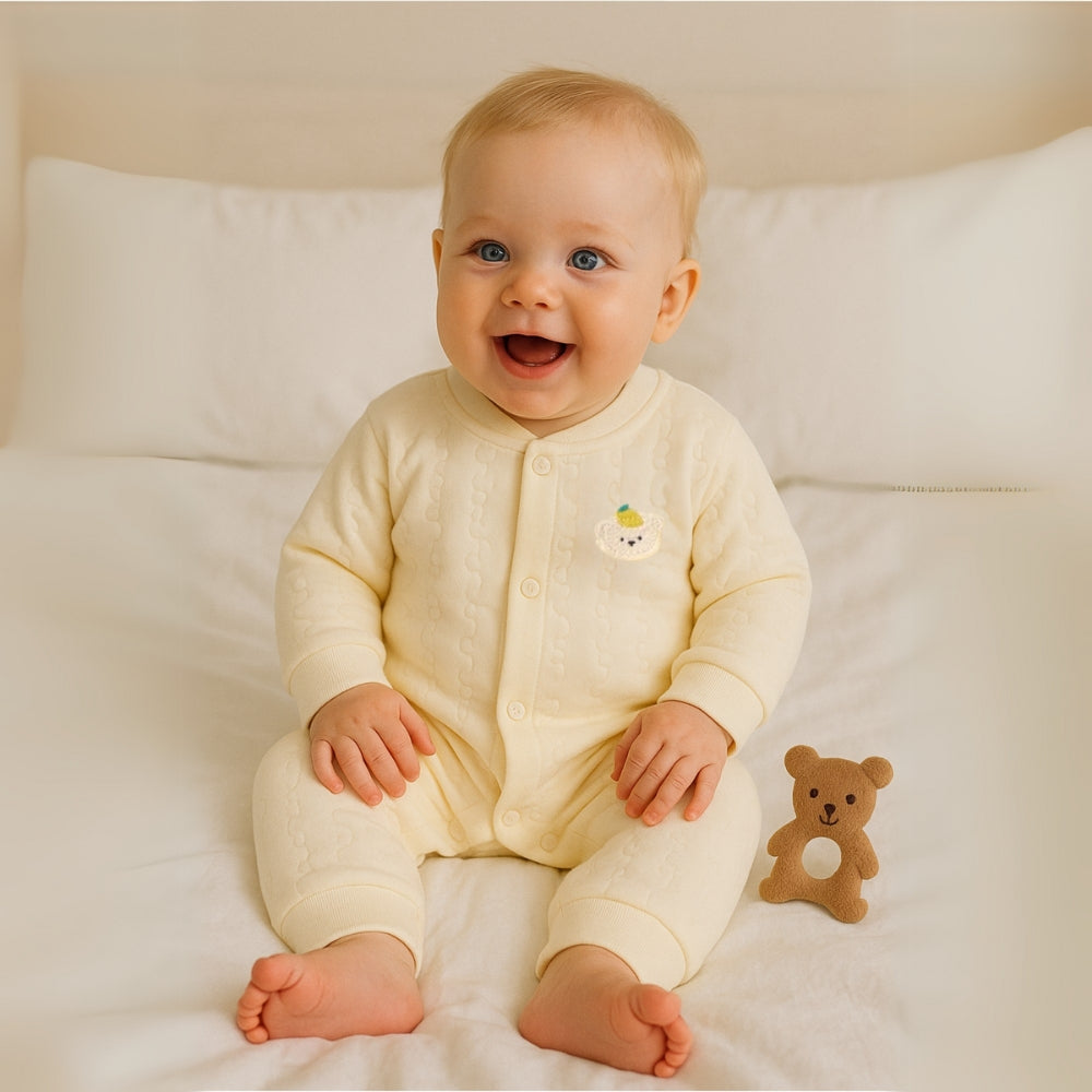 Quilted Snap-Button Bear Jumpsuit - Beekee