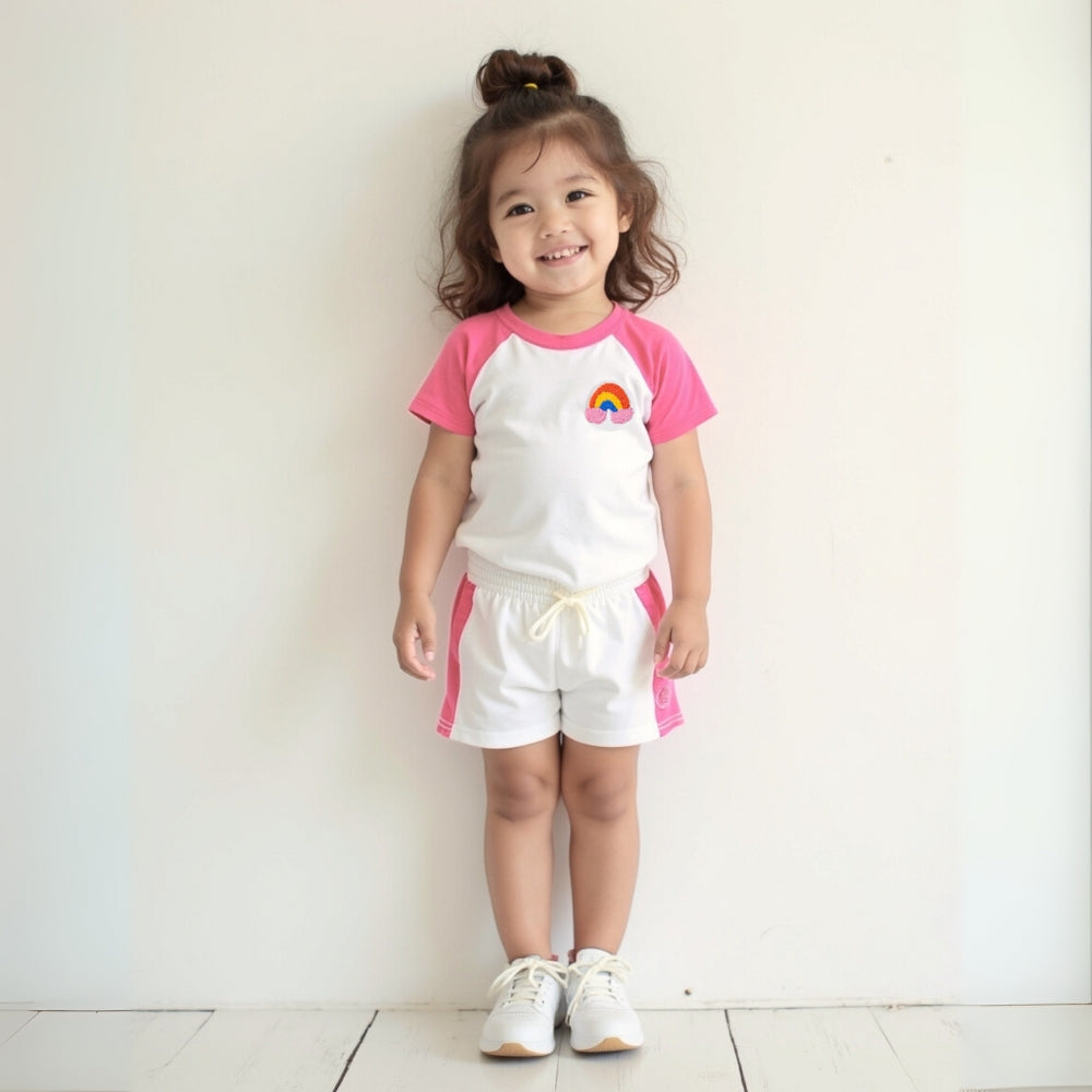 Rainbow Embroidered Summer Two-Piece Outfit - Beekee