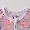 Rainbow Print Baby Romper with Zipper - Beekee