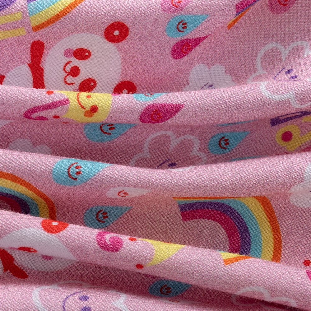 Rainbow Print Baby Romper with Zipper - Beekee