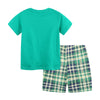Stacked Animals Top and Plaid Shorts Set - Beekee