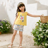 Sunny Flower Ruffle Top & Striped Shorts Set - Beekee