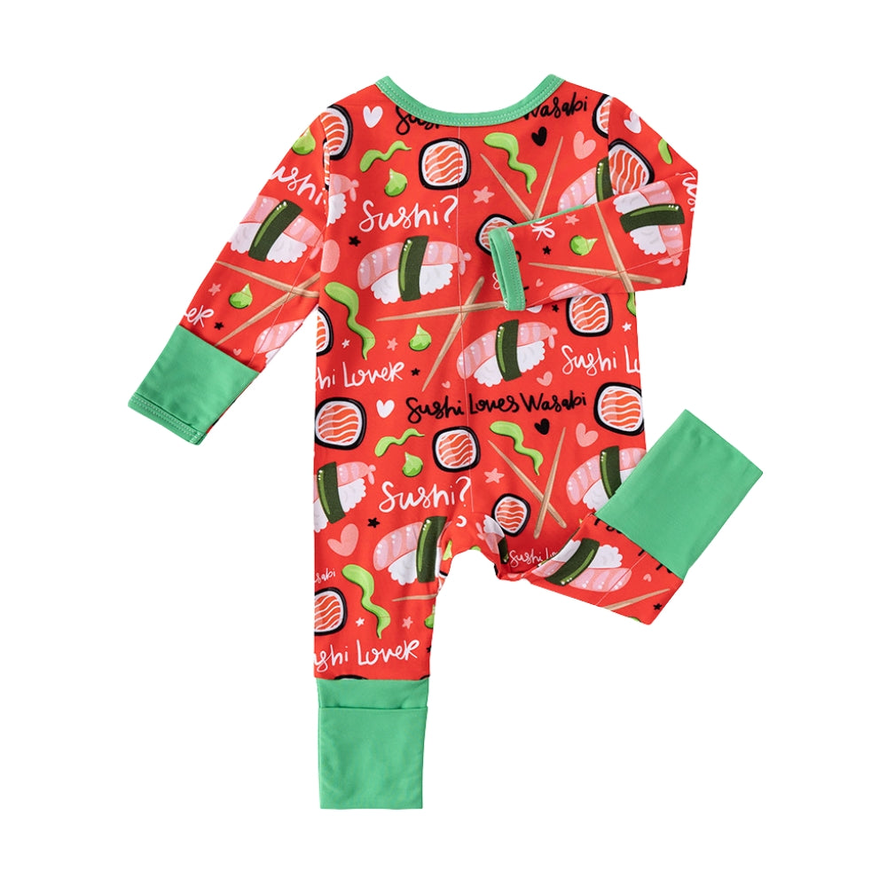 Sushi Print Long Sleeve Baby Romper - Beekee