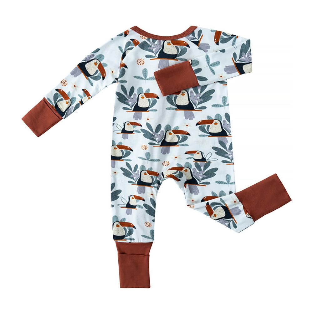 Sweet Animal & Floral Print Baby Romper - Beekee