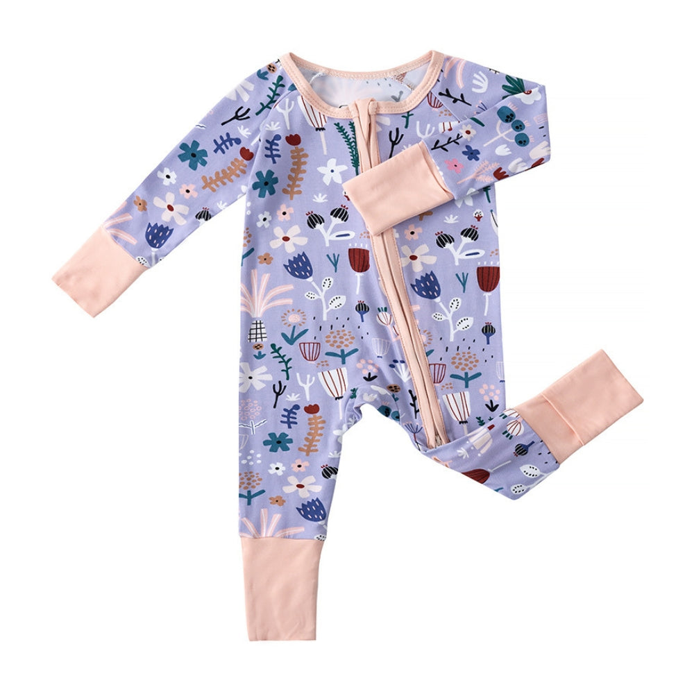 Sweet Animal & Floral Print Baby Romper - Beekee