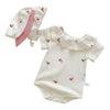 Sweet Cherry Ruffled Romper and Bonnet Set - Beekee