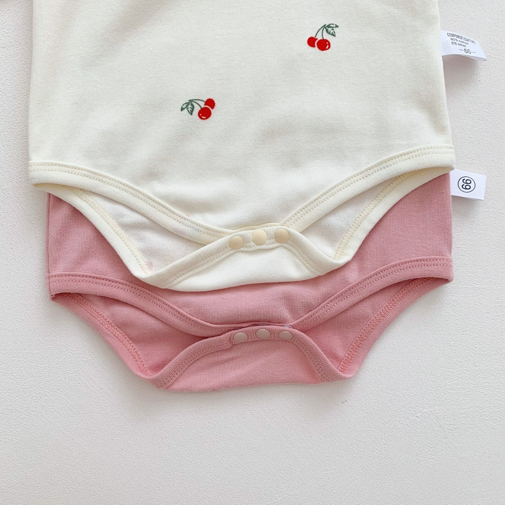 Sweet Cherry Ruffled Romper and Bonnet Set - Beekee