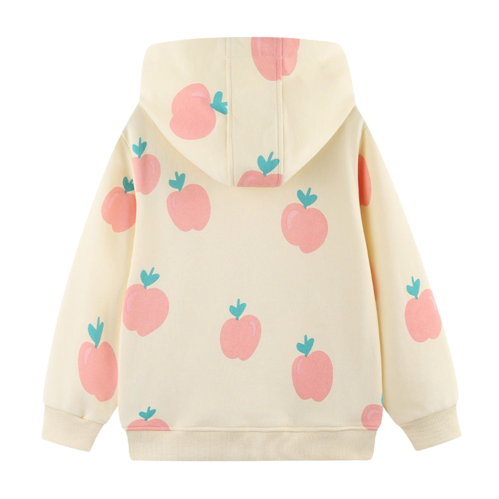 Sweet Peach Pattern Hooded Jacket - Beekee