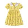 Sweet Bunny Print Girls Dress With Puff Sleeves - Beekee