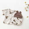 Teddy Bear Buttoned Shirt and Shorts Set with Hat - Beekee