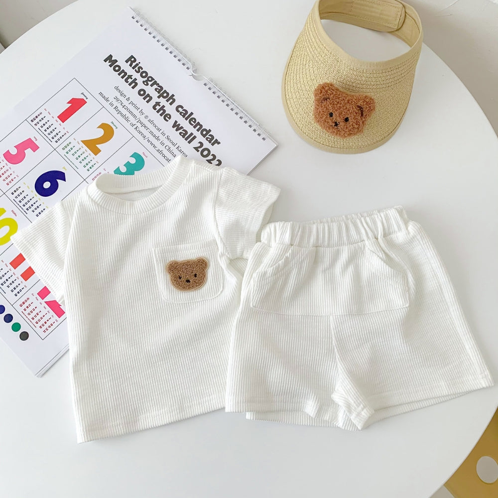 Teddy Bear Pocket T-Shirt and Shorts Set - Beekee